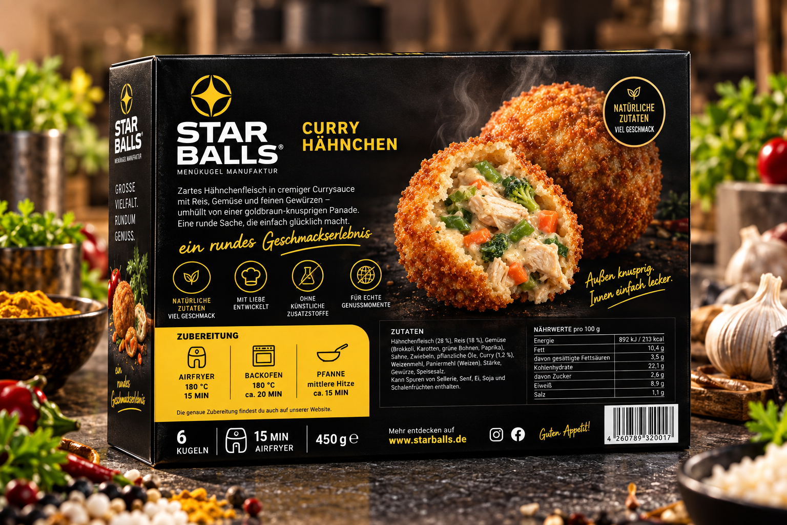 Starballs Curry Hähnchen Packung